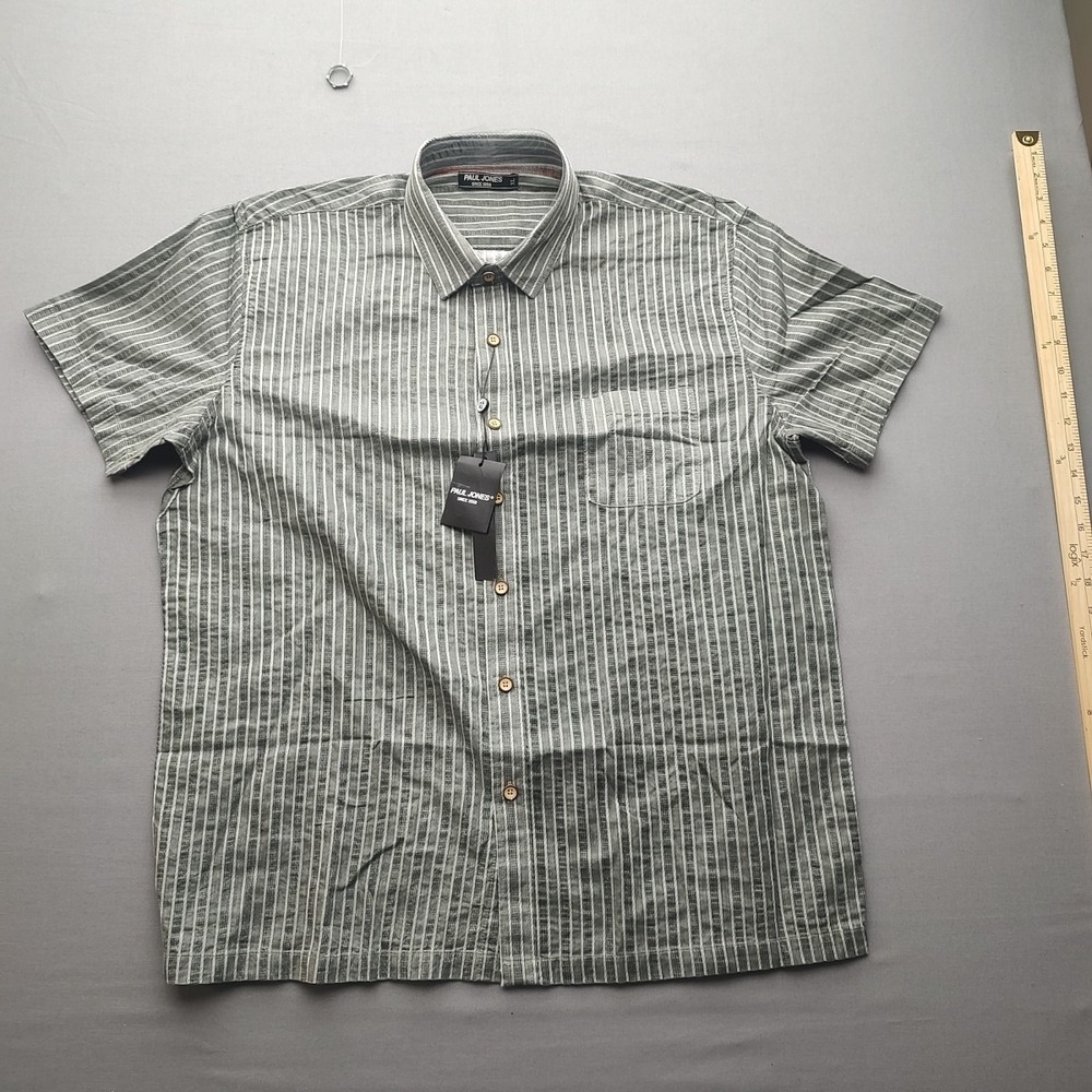Paul Jones Men's‎ Green Button Up Size Extra Large With Pockets Short Sleeve Nwt